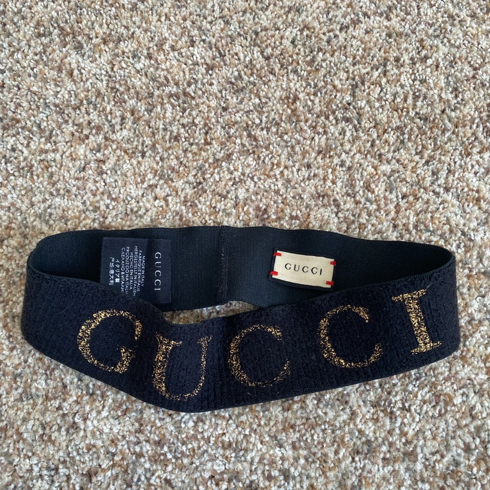 Unisex GUCCI black and gold headband! - Picture 2 of 5